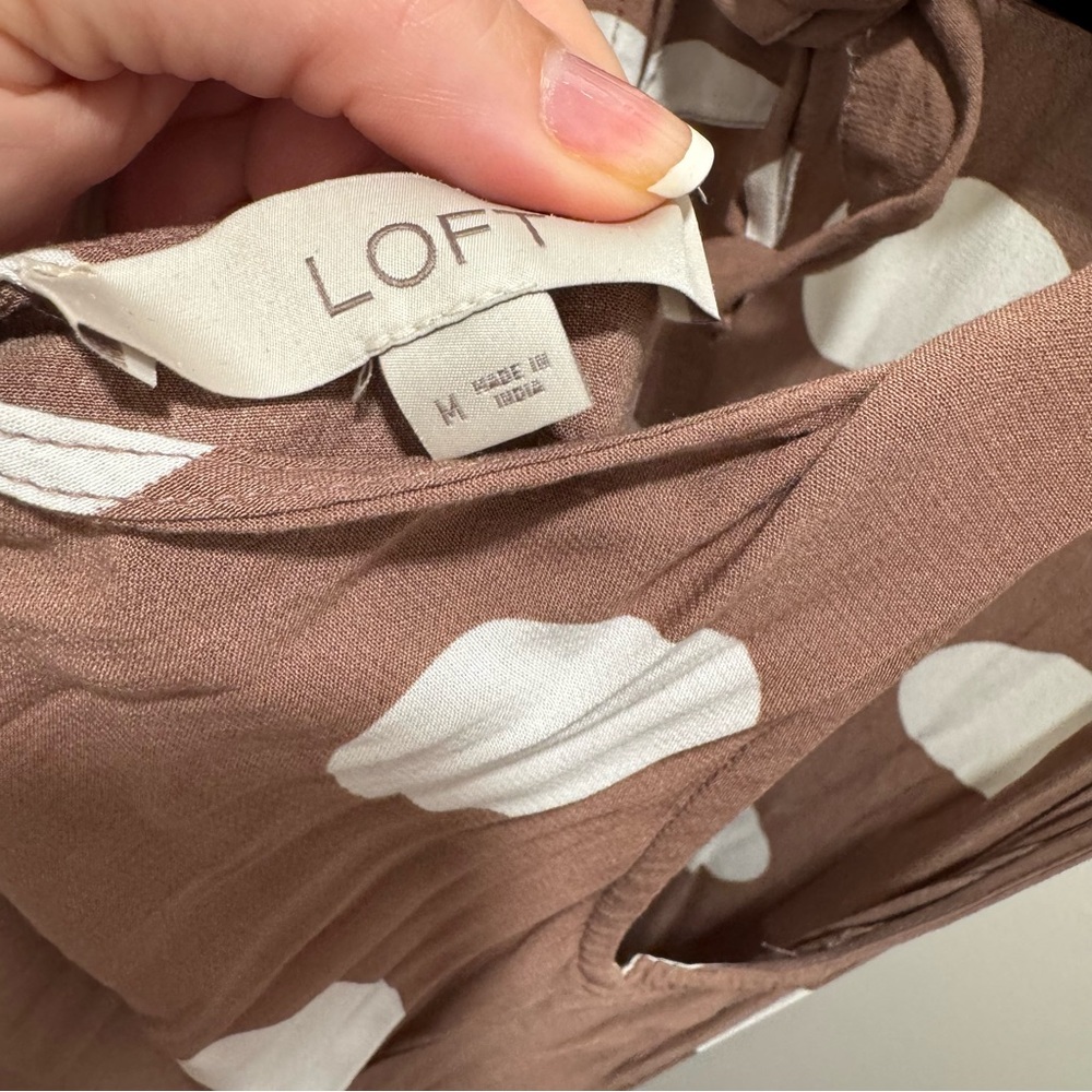 LOFT Polka Dot Sleeveless Dress - Picture 8 of 9